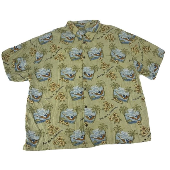 Men's Big‎ Dogs Short Sleeve Button Down Hawaiian Shirt 4X Just Do It...Tomorrow - Picture 1 of 10